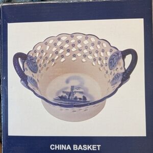 Blue and White China Basket